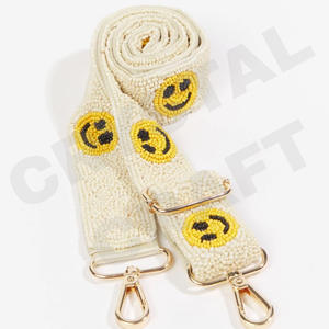 Sangles de sac de perles de rocaille réglables étoile blanche accessoires de mode avec forme personnalisée et sangle de sac à main perlée Design - Product Image 6