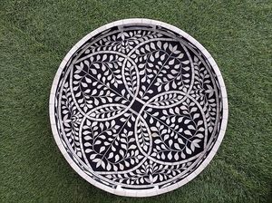 High Demanding <b>Round</b> Bone Inlay Food Serving <b>Tray</b> for <b>Table</b> and Home Wedding Decoration Authentic <b>Tray</b> - Product Image 5