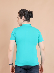 เสื้อยืดแขนครึ่งแขนของผู้ชายที่สง่างามกับคอจีนชุดลำลองสบายๆสำหรับชุดประจำวันและ100% ออฟฟิศ - Product Image 6