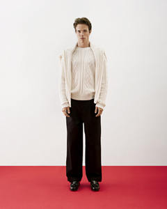 Suéter de Hombre para Invierno, Sólido, Transpirable, Casual, de Manga Larga, Tejido de Cable, 100% Algodón, con Bordado Técnico, Corte Regular, Estilo Informal - Product Image 3