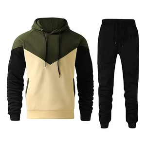 Ensemble de survêtement technique respirant en molleton technique pour homme, deux pièces, de qualité, pour la salle de sport, le fitness, la rue, taille plus, avec logo pour le jogging - Product Image 1