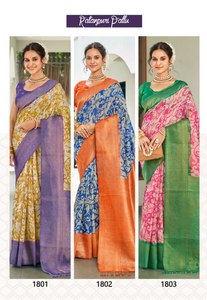 Saree classique traditionnel en soie Banarsi douce de créateur pur tissé à la main avec chemisier pour des occasions spéciales et des fêtes - Product Image 6