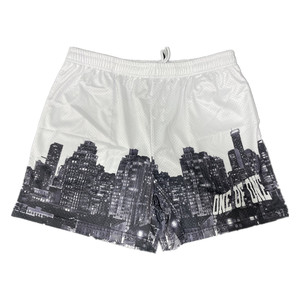 2024 pantalones cortos de verano de estilo callejero Premium para hombre 100% poliéster de doble capa Pro malla patrón sólido de alta calidad - Product Image 3