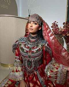 100% haute qualité tissu Afghan Kuchi Tribal femmes robes femmes mariage robe de mariée dentelle décoration Afghani femmes vêtements - Product Image 3