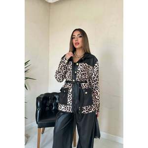 Conjunto Leopard con Detalles en Cuero Negro - Negro - Product Image 5