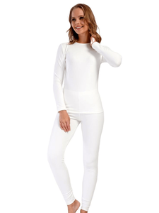 Grace Warmth White <b>Women</b> <b>Thermal</b> Suit Full Sleeve Soft Breathable Stylish Winter <b>Clothing</b> - Product Image 2