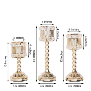 <b>Crystal</b> Tea Light Candle Holder <b>Set</b> of Five <b>Glass</b> Votives on Handmade Metal Stand Perfect for Wedding and Home Decor - Product Image 4