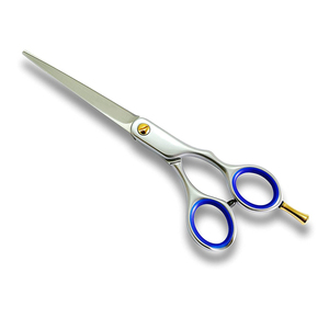 Ciseaux de coiffeur fantaisie ciseaux de coupe de cheveux métal acier cheveux beauté ciseaux ciseaux de coiffure avec anneau en caoutchouc bleu - Product Image 1