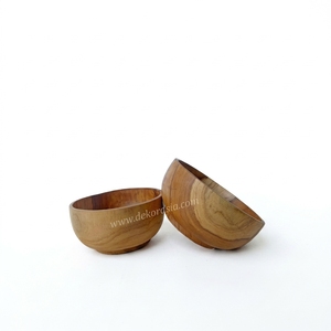 Bol en bois de teck petit 6.8 pouces ustensiles de cuisine ensemble de vaisselle assiettes comprenant des bols en bois cuillères soupe - Product Image 1