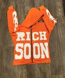 Fabricante personalizado bordado apliques letras Full Zip Up sudaderas con capucha 500GSM grueso Terry hombres sudaderas con capucha y sudaderas con capucha corta - Product Image 2