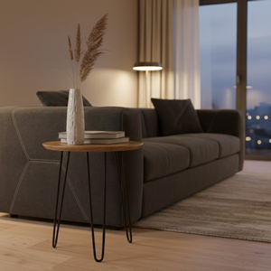 Denver <b>Side</b> <b>Table</b> Natural | Solid Wood <b>Side</b> <b>Table</b> | Natural Wood Top | Modern End <b>Table</b> for Living Room Bedroom <b>Sofa</b> <b>Side</b> - Product Image 4