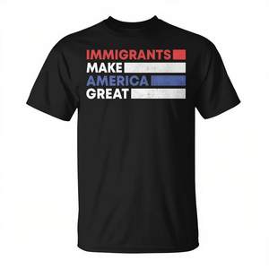 Camiseta para Inmigrantes: Haces América Grande de Nuevo, Diseño Inspirado en la Bandera Americana para Promociones - Product Image 3