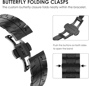 Dây đeo titan thép không gỉ cho Apple Watch Ultra 2 Series 10/9/8/7/6/5/4 3/2/1/SE2 42mm, dây kim loại với khó<span class=keywords><strong>a</strong></span> gập - Product Image 3