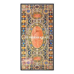 Mesa de comedor rectangular con incrustaciones de mármol hecha a mano de la mejor calidad india, para decoración del hogar y hoteles. - Product Image 1