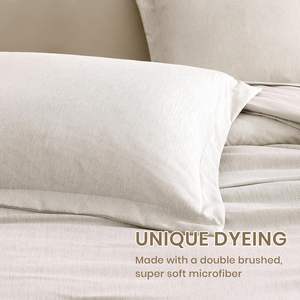 Ensemble de couettes pleine grandeur, flocons d'avoine Beige gris ensembles de couettes 7 pièces complètes avec couettes, draps, taies d'oreiller et taies d'oreiller - Product Image 5