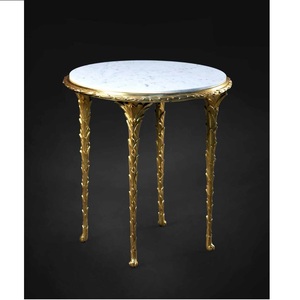 Meubles de salon de style rond moderne pieds en métal argenté Table d'appoint en métal moderne - Product Image 3