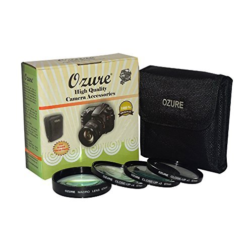 Ozure 67mm Macro Lens Kit Set of Four +1+2+4 & MACRO Filter Thread Accessories Compatible with All Camera Lenses