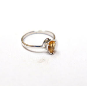 Bague de mariage en pierre précieuse citrine naturelle en argent sterling 925 plaqué or belle main Designer mode Unique bijoux asiatique - Product Image 2