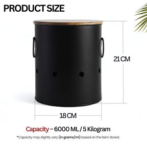 Containers Metal <b>Jars</b> With Lid Potato, Onion & <b>Garlic</b> Food Safe Round Classic Kitchen Storage - Product Image 5