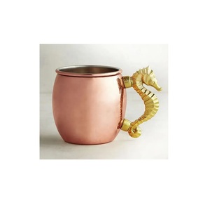 Top Quality Copper Mugs Moscow Mule <b>Coffee</b> diamond finished Wine Cup Copper Cocktail Glass Hammered Cup Glass With Handle Mugs - Product Image 4