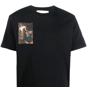 เสื้อยืดผ้าฝ้าย100% สำหรับผู้ชายทรงโอเวอร์ไซส์เข้ารูปเทคนิคการพิมพ์ซิลค์สกรีนลายตามสั่งสีทึบ - Product Image 2
