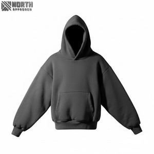 Jersey recortado para hombre, sudadera con capucha de 400gsm, personalizado, 100% de algodón orgánico, grueso, pesado, ropa de calle de gran tamaño, Sudadera con capucha de gran tamaño - Product Image 1