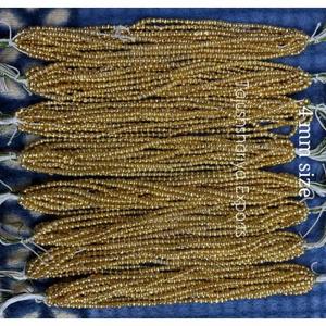 Cuentas Redondas de Vidrio Doradas y Chapadas en Oro para la Elaboración de Joyas, Bordado, Diseño Artesanal, Accesorios con Cuentas, Adornos Decorativos, Proyectos de Bricolaje - Product Image 4