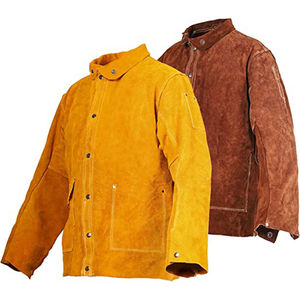 Veste de travail en cuir de qualité supérieure pour la protection industrielle, prix de gros, ignifuge, résistante aux flammes, veste de sécurité pour soudeurs - Product Image 4