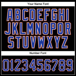 Maillot de baseball authentique personnalisé noir Royal-Orange - Product Image 4