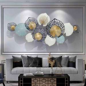 Vente chaude De Luxe Ginkgo Feuille En Métal Mur Art Nouveau Cadre pour Salon Chambre Décorations De Mariage Facile À Suspendre pour Anniversaire - Product Image 5