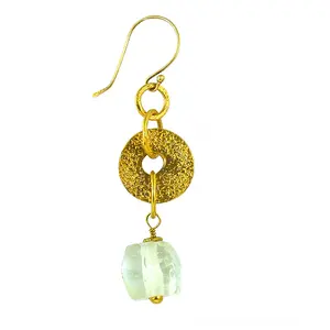 Pendientes Colgantes de Piedra Verde para Mujer, Chapado en Oro, Uso Diario, Religiosos/Modernos/Clásicos, para Fiestas, Hechos Principalmente de Cobre/Latón - Product Image 1