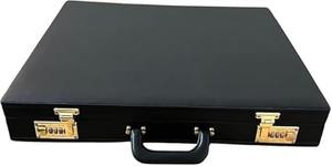 กระเป๋าเอกสารหนังเทียมสีดำสำหรับเครื่องแบบพิธีกรรมเมสัน พร้อมตราสัญลักษณ์เข็มทิศสี่เหลี่ยมจตุรัส (สีทอง) - Product Image 6