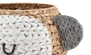 Singe pépinière stockage jacinthe d'eau tissé enfants panier chambre d'enfant panier naturel tissé à la main - Product Image 6