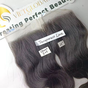 Extensions de cheveux humains vietnamiens bruts 100% fermeture de vague de corps avec style de vague droite soyeuse - Product Image 1