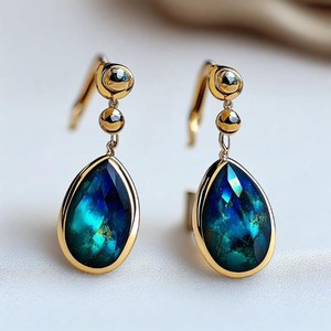 ต่างหูเงินสเตอร์ลิงพร้อมตะขอเกี่ยวต่างหูชุบทอง18K สำหรับเป็นของขวัญ925 - Product Image 2