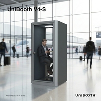UNIBOOTH Cabine de réunion intérieure élégante, ignifuge ASTM-E84, 33 dB, ISO 23351, installation rapide en 30-45 min, pour hôpitaux et centres médicaux, vente en gros