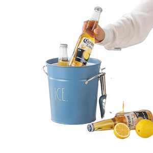 Cubo de hielo de metal de calidad superior de acero inoxidable con mango, elegante, duradero y perfecto para fiestas y uso en el bar del hogar - Product Image 6