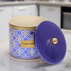 3.5L Seamless Pattern Design Geometric Lines Blue Background 175x155mm Metal round Canister Knob Handle Food <b>Storage</b> & <b>Container</b> - Product Image 5