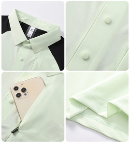 เสื้อโปโลแห้งเร็วไร้ตะเข็บ ผ้าถักเรียบยอดนิยม รับสกรีนโลโก้ เสื้อโปโลชายสำหรับเล่นกีฬา - Product Image 2