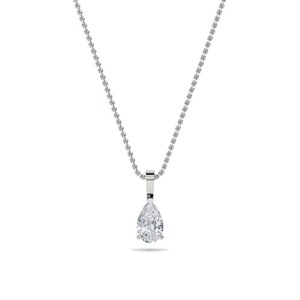 Pendentif solitaire élégant en diamant taille poire 0,40 ct, diamant de laboratoire en platine, pour occasions spéciales, luxe - Product Image 2