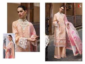 Collection de costumes Salwar pakistanais Dupatta en coton avec patch de broderie attaché à l'auto-broderie pour vêtements de fête vente en gros - Product Image 2