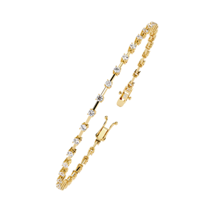 Pulsera minimalista de oro blanco de 14 quilates para mujer con diamante natural, oro rosa, Ropa Étnica para boda, regalo de compromiso, joyería - Product Image 3