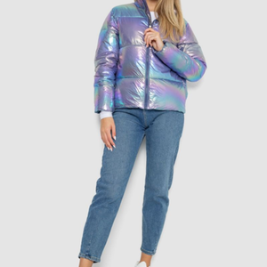 Chaqueta Acolchada Delgada Unisex de Color Sólido Elegante 2024, Chaqueta de Invierno Informal Impermeable con Cremallera Completa Personalizada, Transpirable, de Cordura - Product Image 1