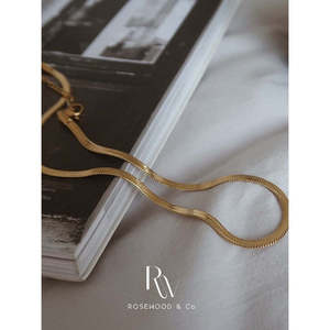 Collana a spina di pesce placcata oro 18K, 3mm, anti-ossidazione, impermeabile, con ciondolo a serpente e perline, gioiello raffinato, idea regalo - Product Image 4