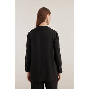 เสื้อป๊อปลินปักสีดำคอลูกไม้ - Product Image 6