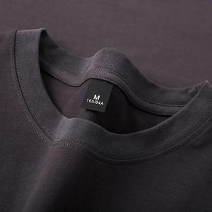 Men's Heavy-Duty 210g Long <b>Staple</b> 100% Cotton Short Sleeve Summer T-Shirt Thickened Four Needle Combed Cotton Logo Front - Product Image 1