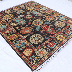 Haute qualité noir motif abstrait coton Sarapi Naqsha tapis tapis antidérapant intérieur salon tapis ensembles 1 pièce - Product Image 1