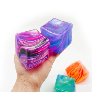 squish cube swirl toy stress relief fidget toy sensory squeeze marbled cube adhd autism fidget toy soft <b>squishy</b> hand squeeze blo - Product Image 6