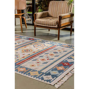 Tapis rectangulaire multicolore en polyester fait main AN006, anti-poussière, pour couloir, salon, chambre d'adolescent, haute qualité - Product Image 5