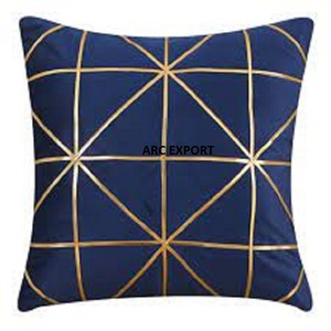 Premium Quality Black Color With Gold Lining Designing Cushion for Living Room and Bed Room Cushion Velvet Cloth Luxury Cushion - Product Image 4